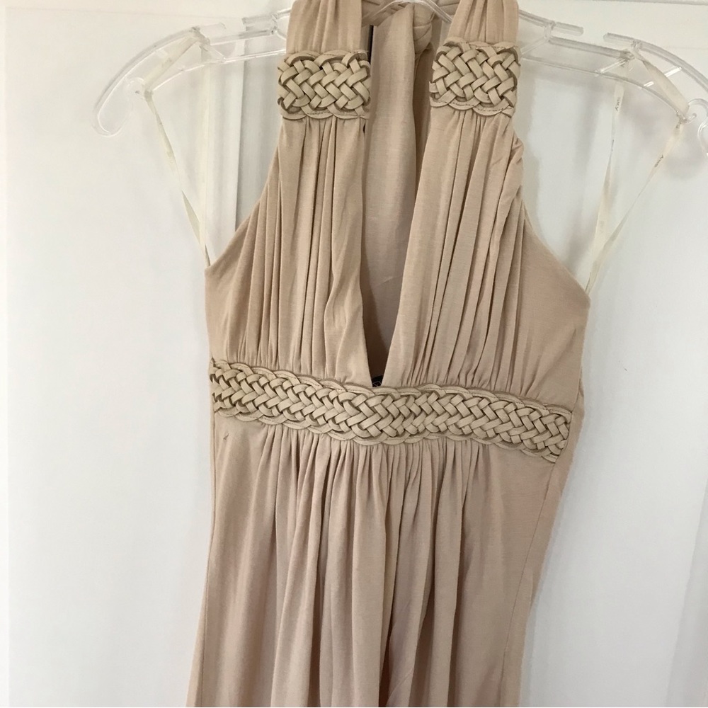 Sky halter top with braided leather detail